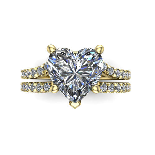 Alexandra Heart Shape Classic Engagement Ring in 14K Yellow Gold
