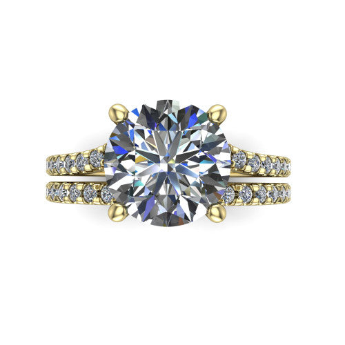 Alexandra Round Shape Classic Engagement Ring in 18K Yellow Gold