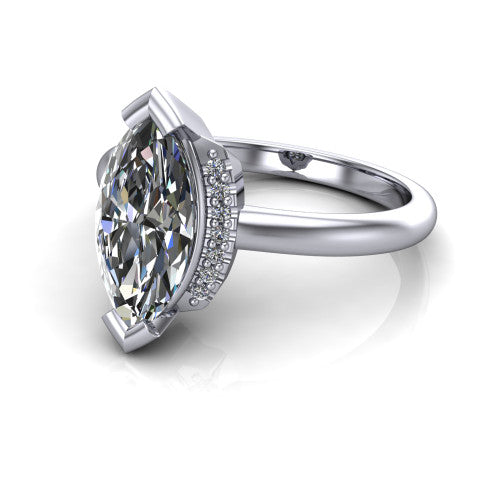 Taylor Marquise Shape Classic Engagement Ring in 14K White Gold