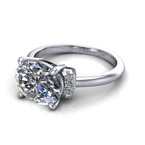 Taylor Oval Shape Classic Engagement Ring in 18K White Gold