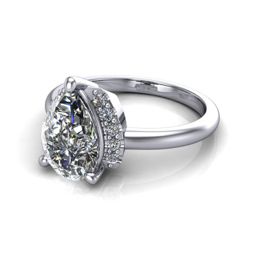 Taylor Pear Shape Classic Engagement Ring in 14K White Gold