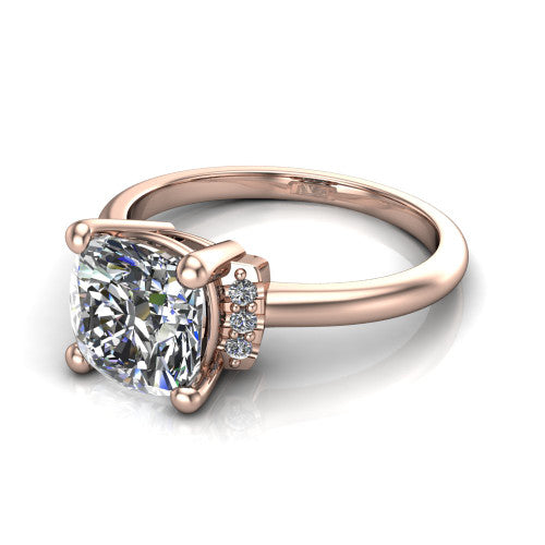 Taylor Cushion Shape Classic Engagement Ring in 14K Rose Gold