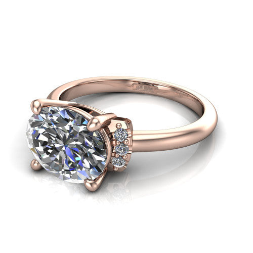 Taylor Oval Shape Classic Engagement Ring in 18K Rose Gold