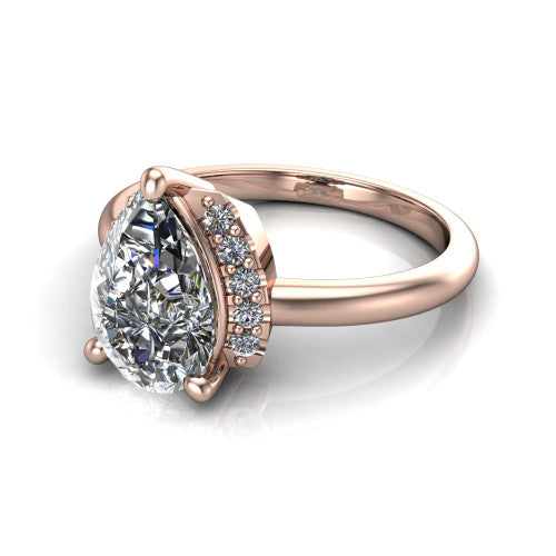 Taylor Pear Shape Classic Engagement Ring in 18K Rose Gold