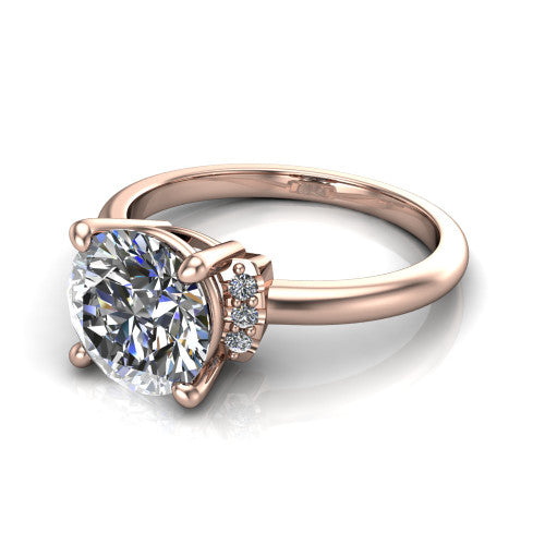 Taylor Round Shape Classic Engagement Ring in 14K Rose Gold