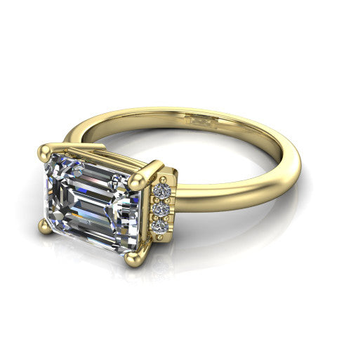Taylor Emerald Shape Classic Engagement Ring in 14K Yellow Gold