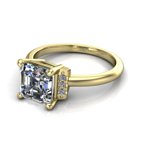 Taylor Square Emerald Shape Classic Engagement Ring in 14K Yellow Gold