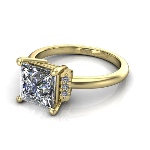 Taylor Princess Shape Classic Engagement Ring in 14K Yellow Gold