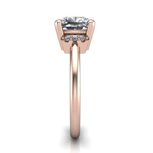 Taylor Cushion Shape Classic Engagement Ring in 18K Rose Gold