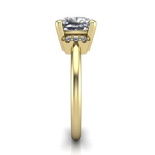Taylor Cushion Shape Classic Engagement Ring in 14K Yellow Gold