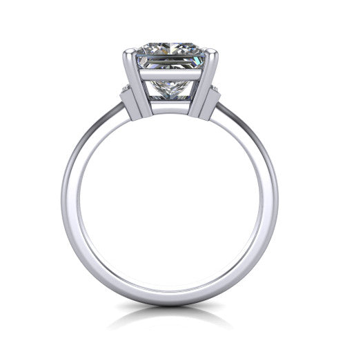Taylor Princess Shape Classic Engagement Ring in 14K White Gold