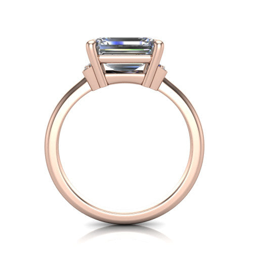 Taylor Emerald Shape Classic Engagement Ring in 18K Rose Gold