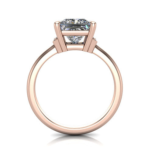 Taylor Princess Shape Classic Engagement Ring in 18K Rose Gold