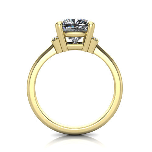 Taylor Cushion Shape Classic Engagement Ring in 14K Yellow Gold