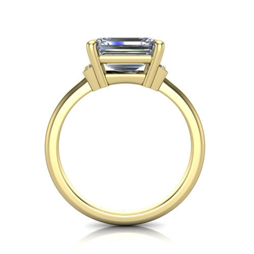 Taylor Emerald Shape Classic Engagement Ring in 14K Yellow Gold