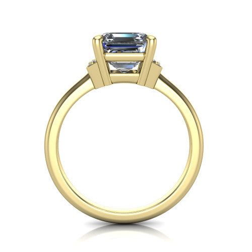 Taylor Square Emerald Shape Classic Engagement Ring in 14K Yellow Gold