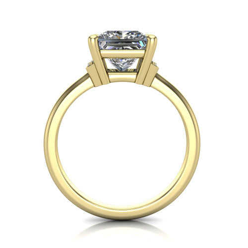 Taylor Princess Shape Classic Engagement Ring in 18K Yellow Gold