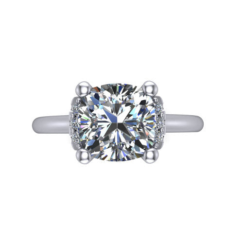 Taylor Cushion Shape Classic Engagement Ring in Platinum