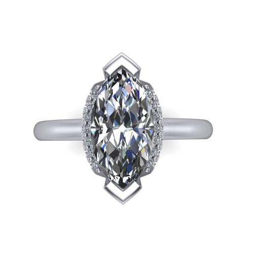 Taylor Marquise Shape Classic Engagement Ring in Platinum