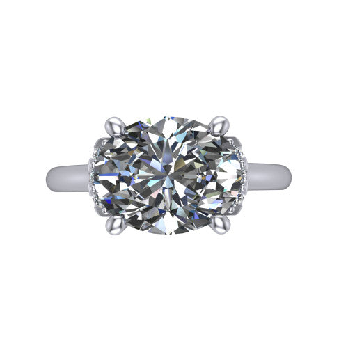 Taylor Oval Shape Classic Engagement Ring in 14K White Gold