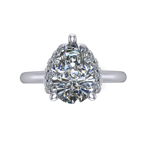 Taylor Pear Shape Classic Engagement Ring in 14K White Gold