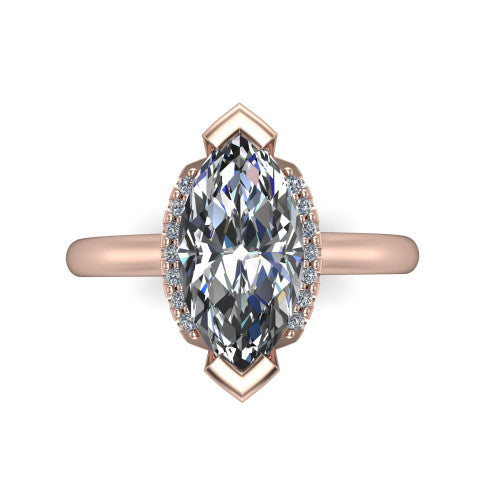 Taylor Marquise Shape Classic Engagement Ring in 18K Rose Gold