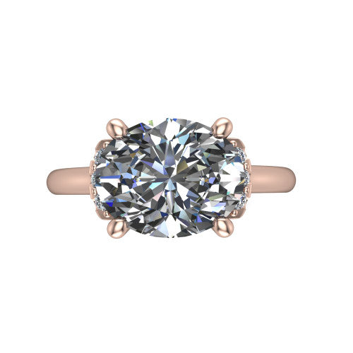 Taylor Oval Shape Classic Engagement Ring in 18K Rose Gold