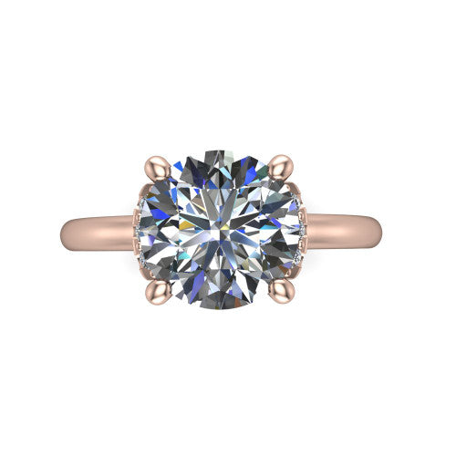 Taylor Round Shape Classic Engagement Ring in 18K Rose Gold