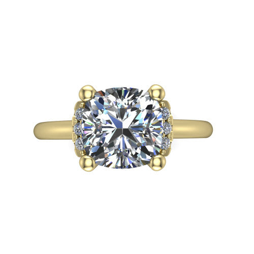 Taylor Cushion Shape Classic Engagement Ring in 14K Yellow Gold