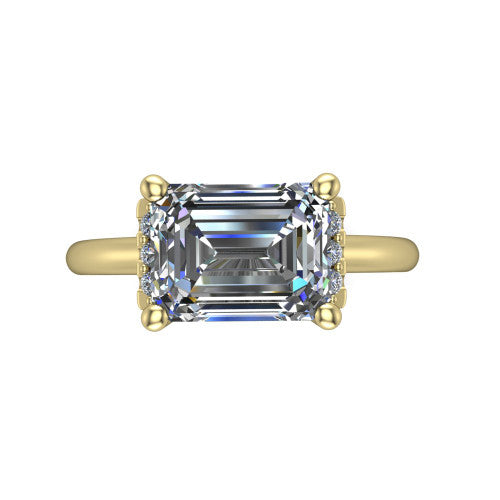 Taylor Emerald Shape Classic Engagement Ring in 14K Yellow Gold