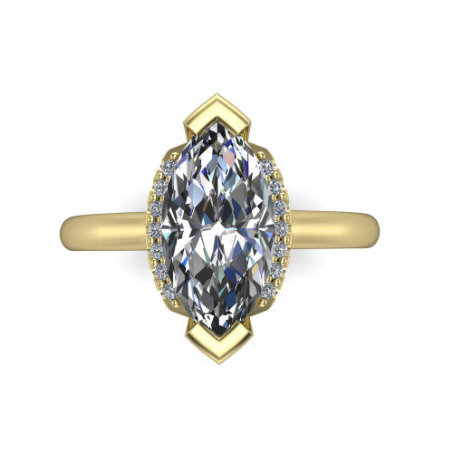 Taylor Marquise Shape Classic Engagement Ring in 18K Yellow Gold