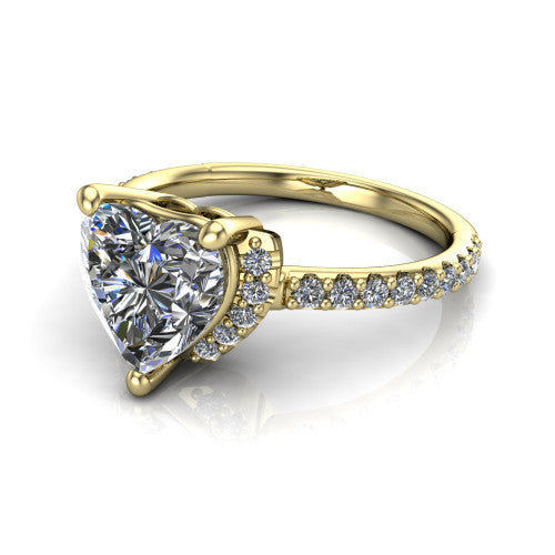 Ana Heart Shape Classic Engagement Ring in 14K Yellow Gold