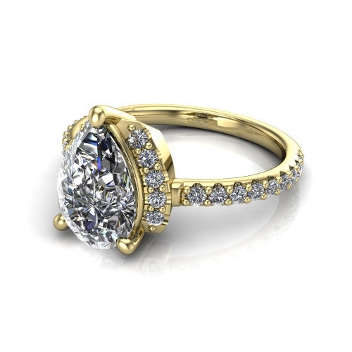 Ana Pear Shape Classic Engagement Ring in 14K Yellow Gold