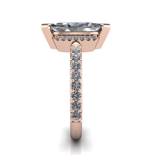 Ana Marquise Shape Classic Engagement Ring in 14K Rose Gold