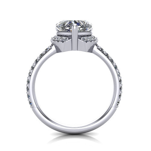 Ana Heart Shape Classic Engagement Ring in 14K White Gold