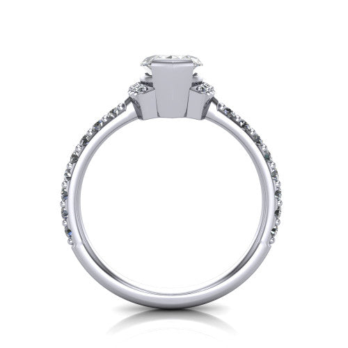 Ana Marquise Shape Classic Engagement Ring in Platinum