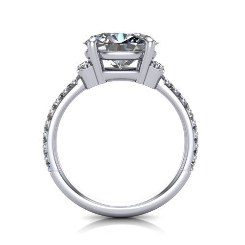 Ana Oval Shape Classic Engagement Ring in Platinum
