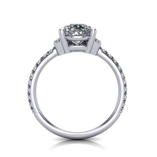 Ana Pear Shape Classic Engagement Ring in 18K White Gold
