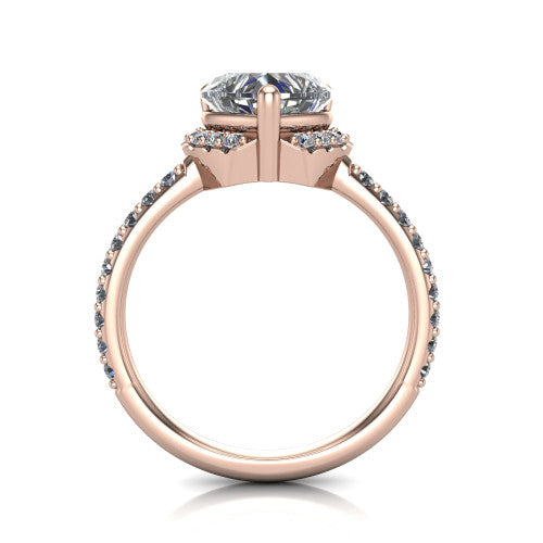 Ana Heart Shape Classic Engagement Ring in 14K Rose Gold