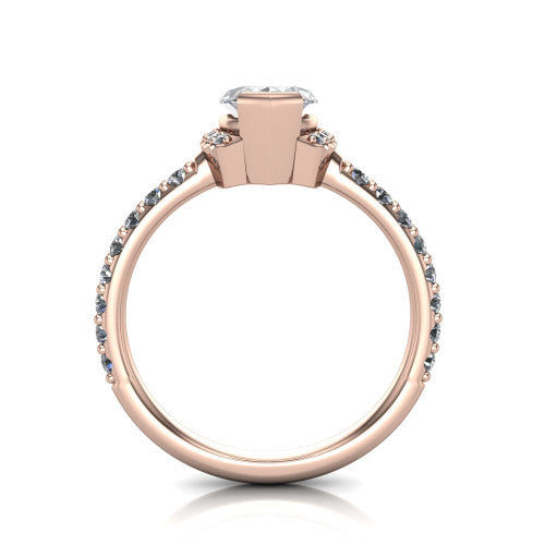 Ana Marquise Shape Classic Engagement Ring in 18K Rose Gold