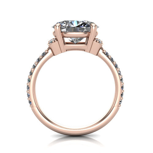 Ana Oval Shape Classic Engagement Ring in 14K Rose Gold
