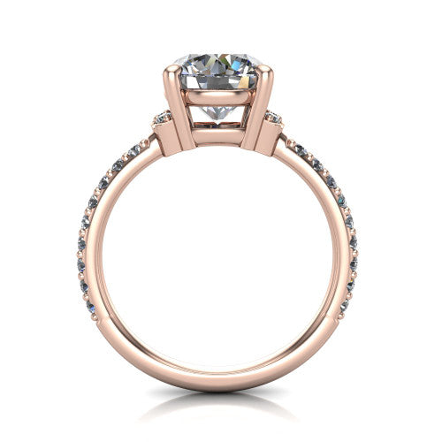 Ana Round Shape Classic Engagement Ring in 18K Rose Gold