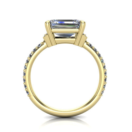 Ana Emerald Shape Classic Engagement Ring in 18K Yellow Gold