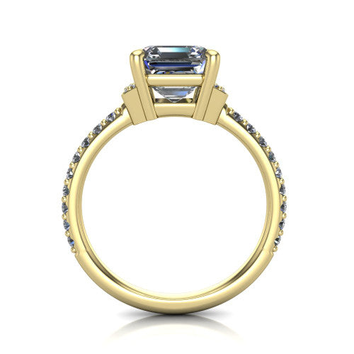 Ana Square Emerald Shape Classic Engagement Ring in 14K Yellow Gold
