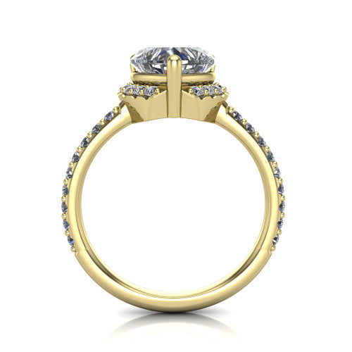 Ana Heart Shape Classic Engagement Ring in 14K Yellow Gold