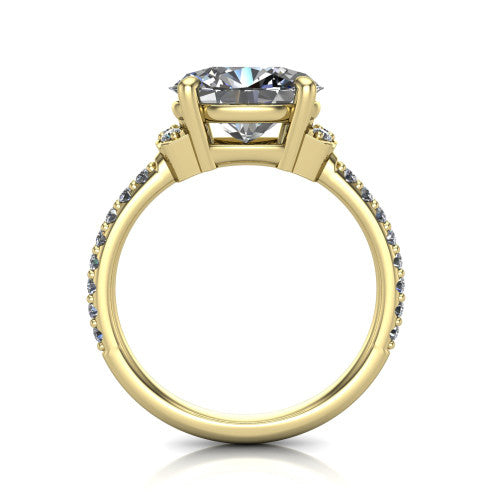 Ana Oval Shape Classic Engagement Ring in 18K Yellow Gold