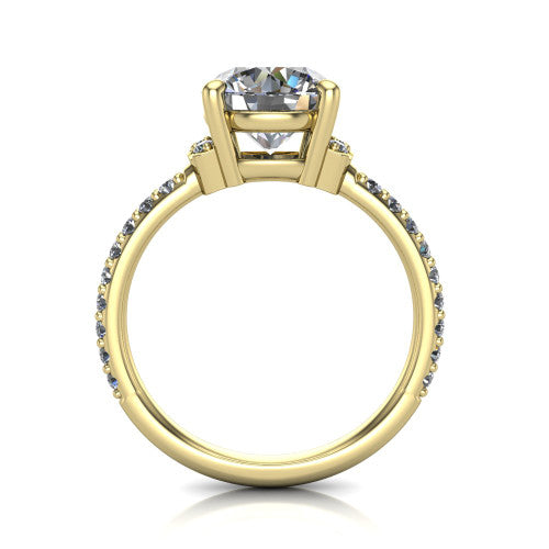 Ana Round Shape Classic Engagement Ring in 14K Yellow Gold