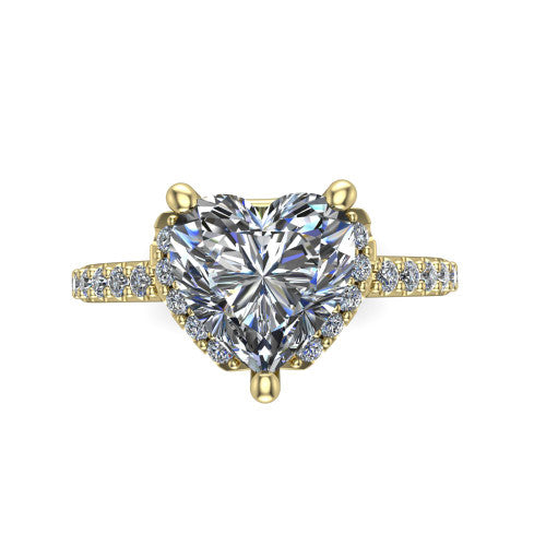 Ana Heart Shape Classic Engagement Ring in 14K Yellow Gold