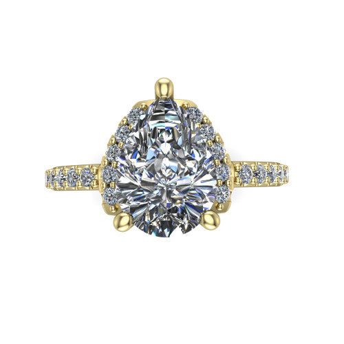 Ana Pear Shape Classic Engagement Ring in 14K Yellow Gold