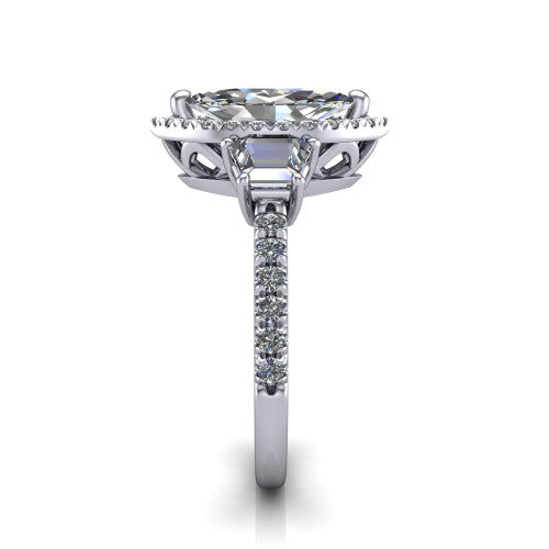Amira Marquise Shape Halo Engagement Ring in Platinum
